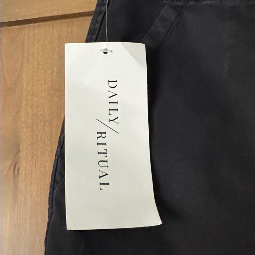NWT Daily Ritual Chinos Womens 16 Black Business Casual Straight patch pockets - Picture 9 of 12